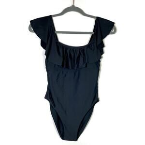 Gianni Bini Black Ruffle One Piece Swimsuit XS NWT